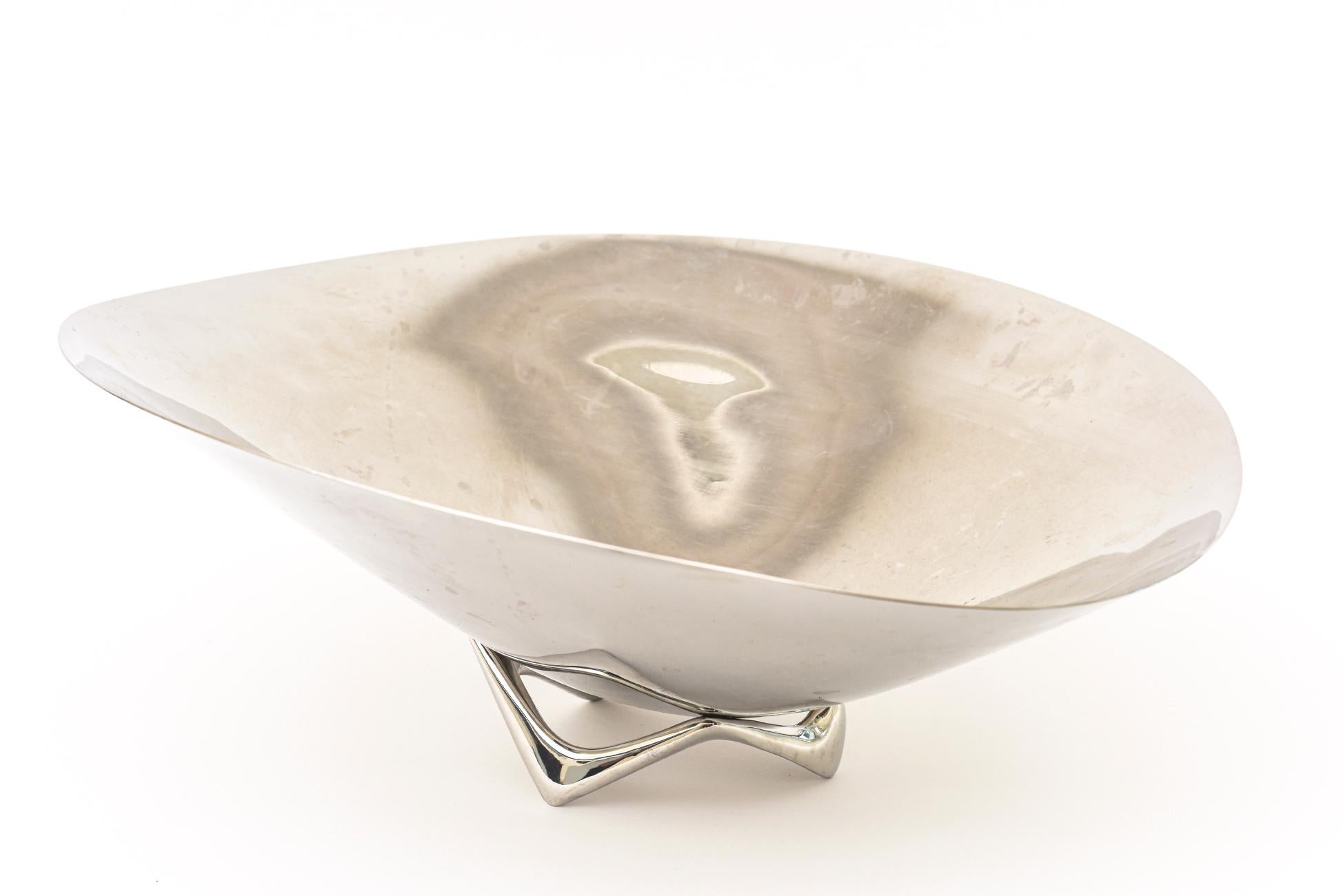 Henning Koppel for Georg Jensen Stainless Steel Biomorphic Bowl Or Serving Bowl For Sale 2