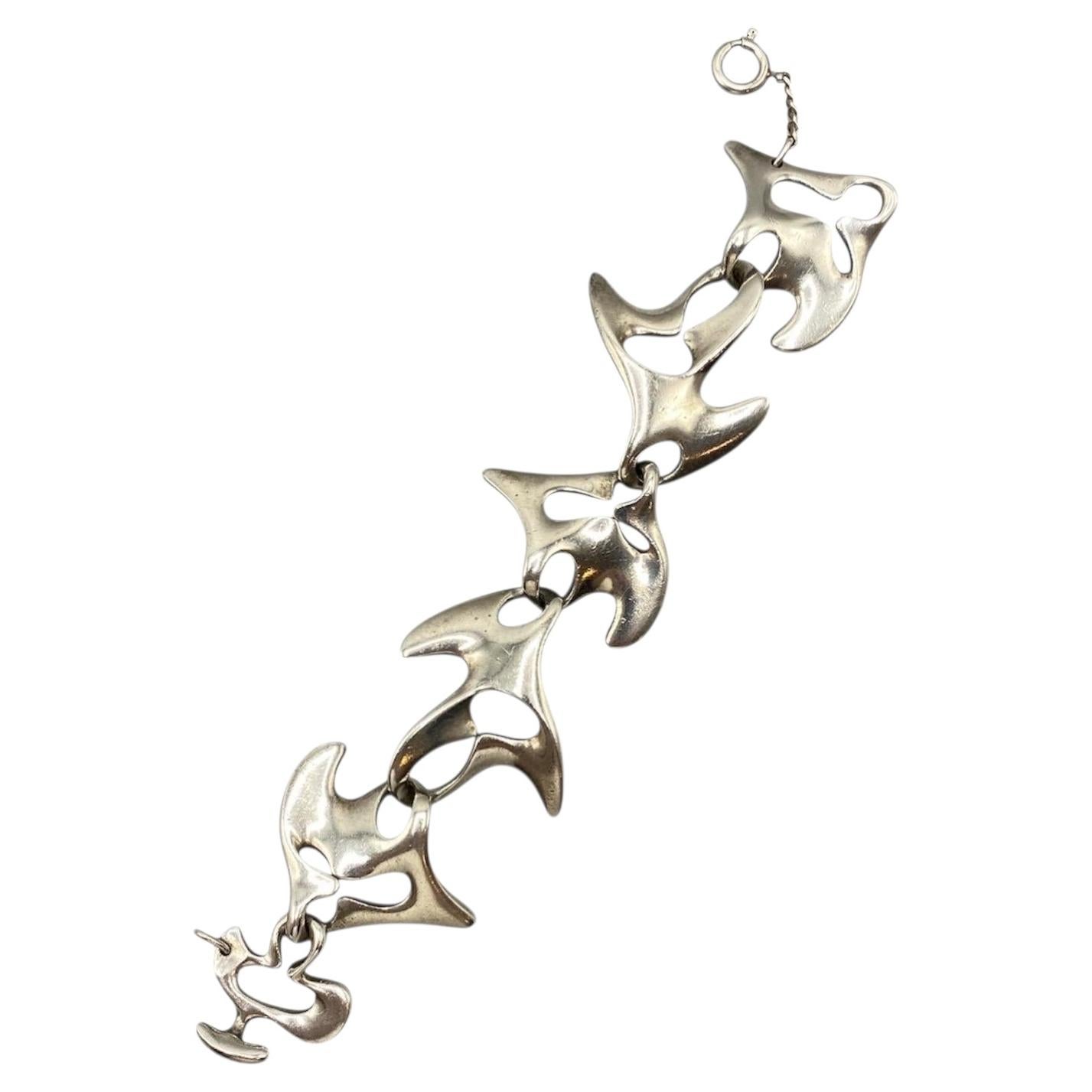 Henning Koppel for Georg Jensen Sterling Silver "Amoeba" Bracelet Model 89 For Sale