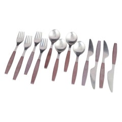 Henning Koppel for Georg Jensen. Strata cutlery set for 4 p. in stainless steel.