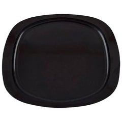 Henning Koppel for Georg Jensen, Tray of Black Plastic, Stylish Danish Design