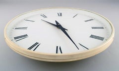 Henning Koppel for Georg Jensen, White Plastic Wall Clock, 1960s-1970s