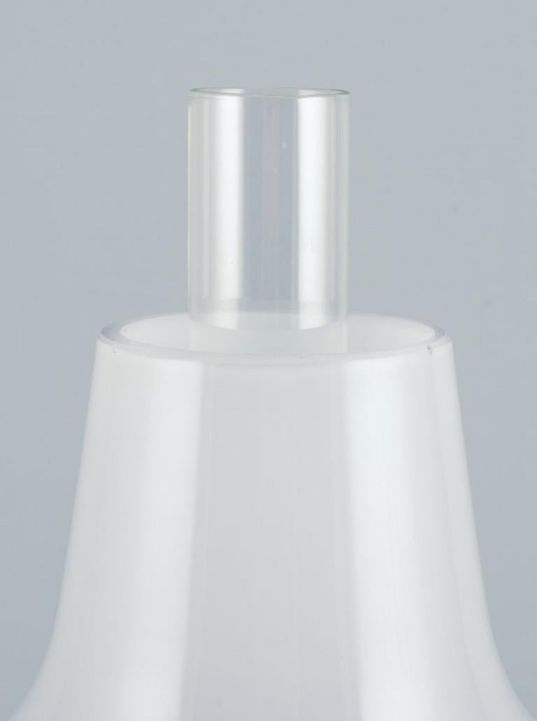 Scandinavian Modern Henning Koppel for Louis Poulsen. Petronella oil lamp in brass. Opal glass shade For Sale