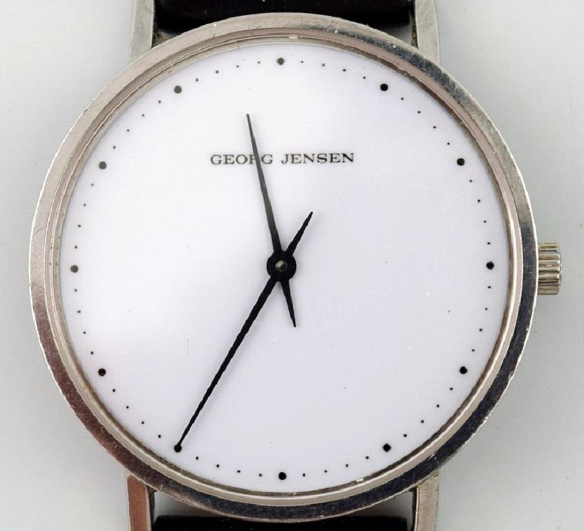 Henning Koppel Gentleman's Wristwatch of Steel, Manufactured by Georg Jensen In Good Condition In bronshoj, DK