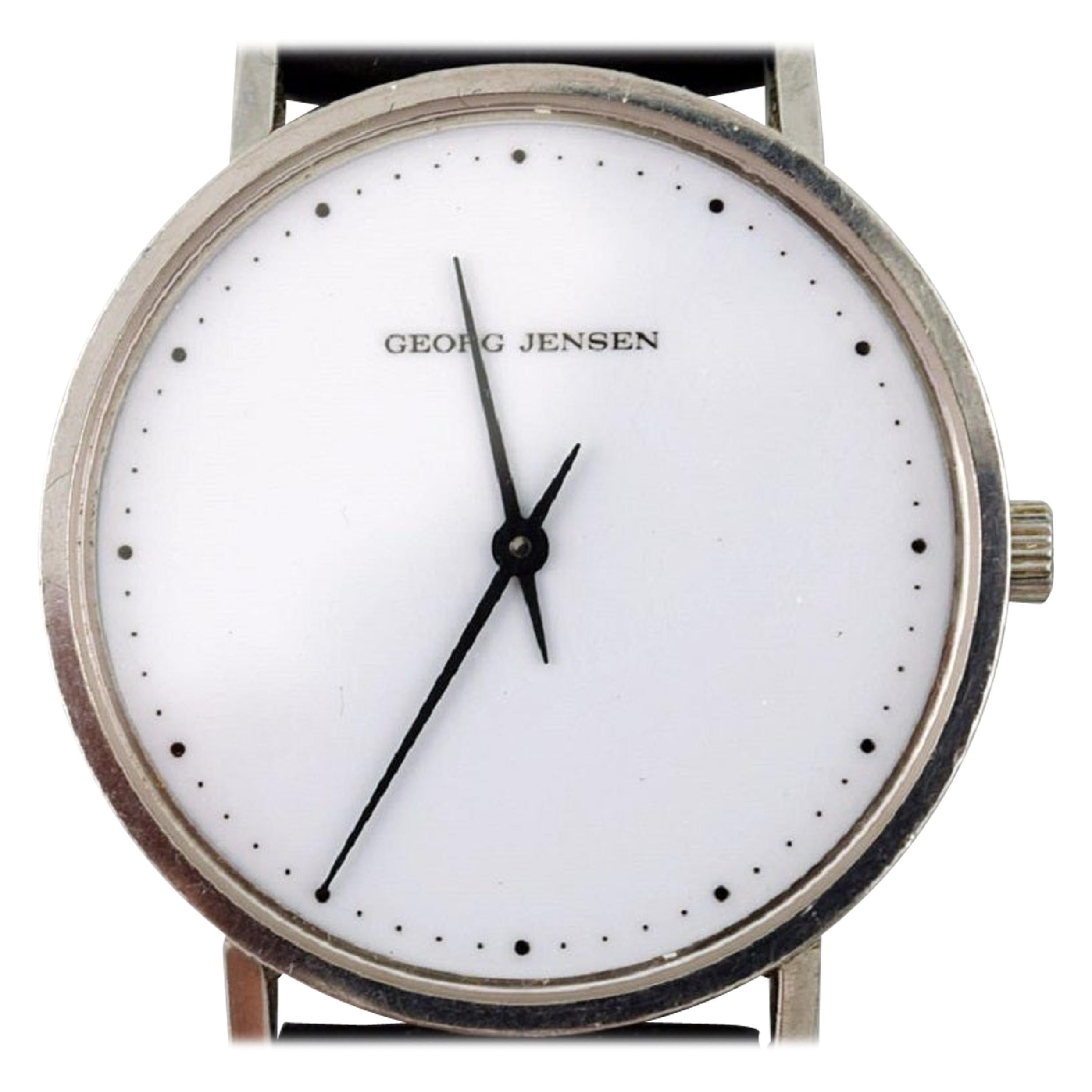 Henning Koppel Gentleman's Wristwatch of Steel, Manufactured by Georg Jensen