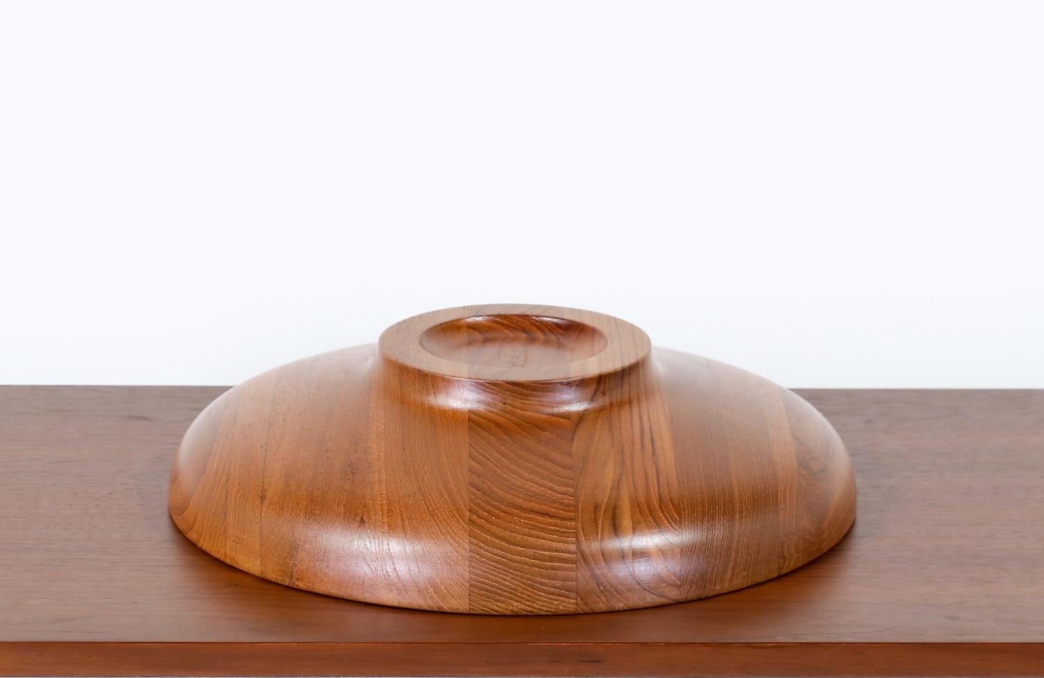 Mid-Century Modern Expertly Restored - Henning Koppel Large Teak Bowl for Georg Jensen For Sale