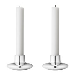 Henning Koppel Set of Candle Holders in Stainless Steel Finish by Georg Jensen