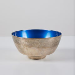 Ciotola in argento e smalto blu di Henning Koppel