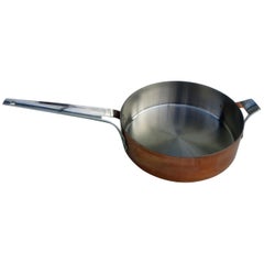 Retro Henning Koppel "Taverna" Copper Sauterpan, circa 1971 Made by Georg Jensen