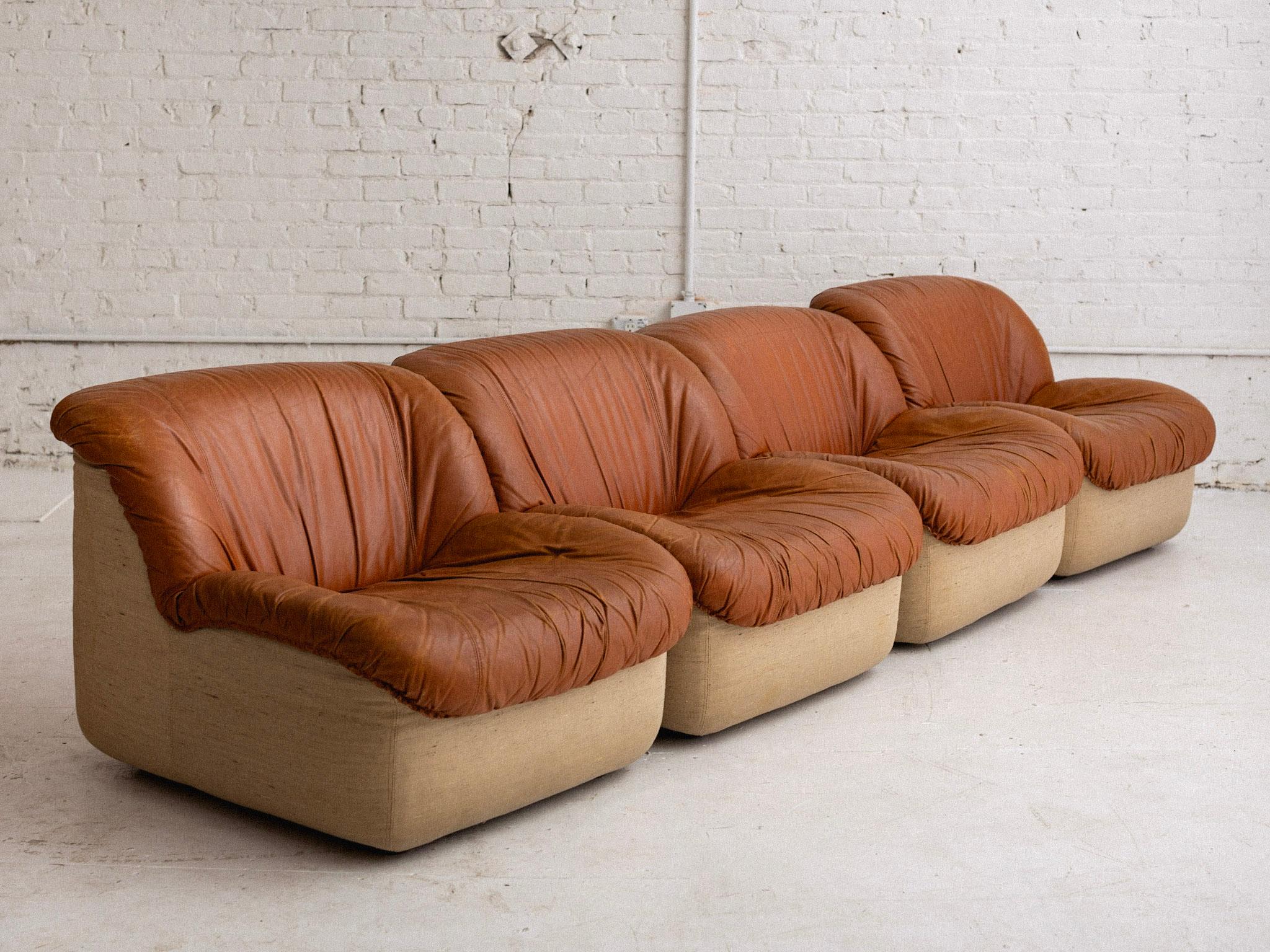 20th Century Henning Korch for Swan ‘Caprice’ Leather Chair / Modular Seating For Sale