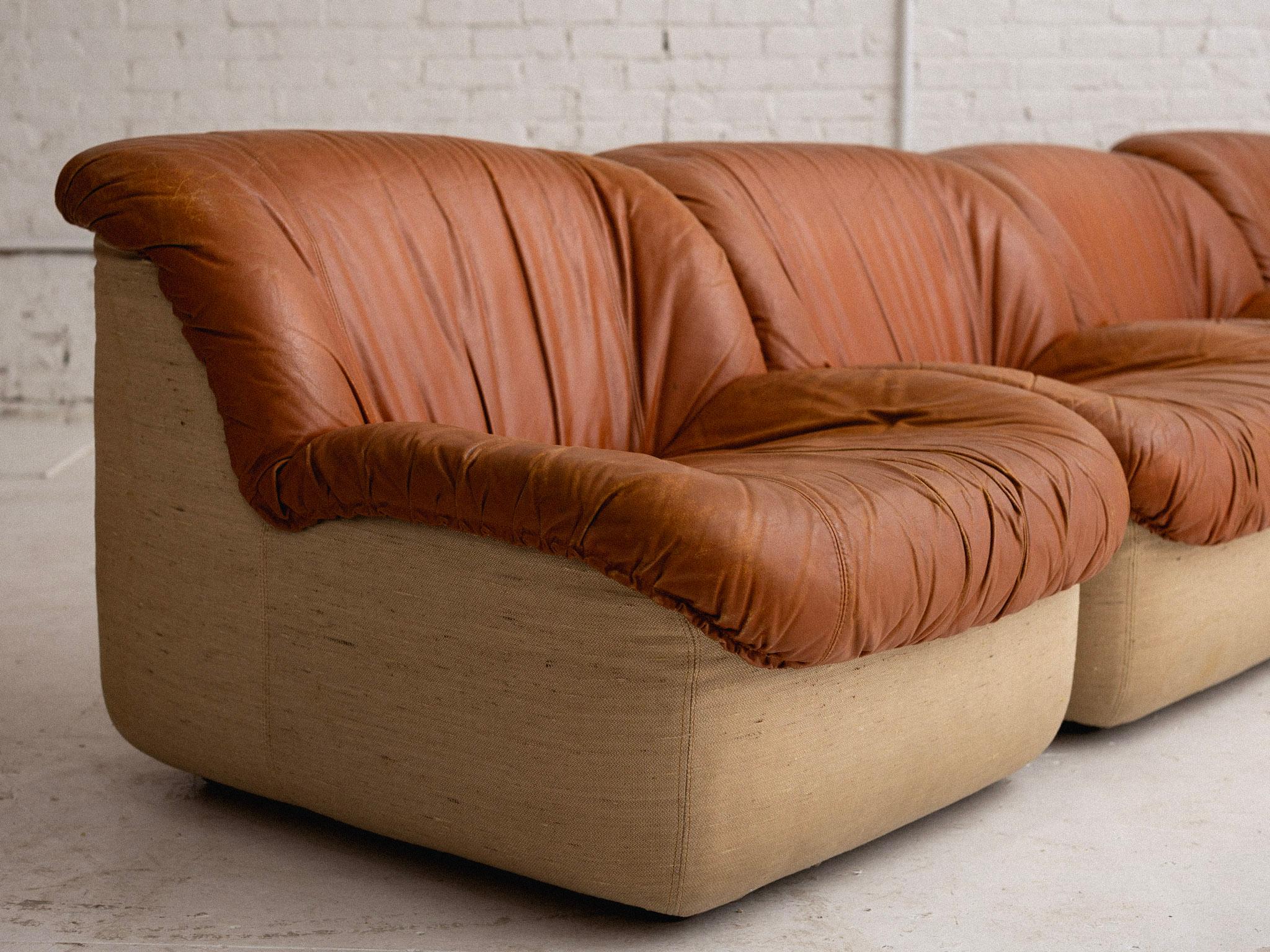 20th Century Henning Korch for Swan ‘Caprice’ Leather Chair / Modular Seating For Sale