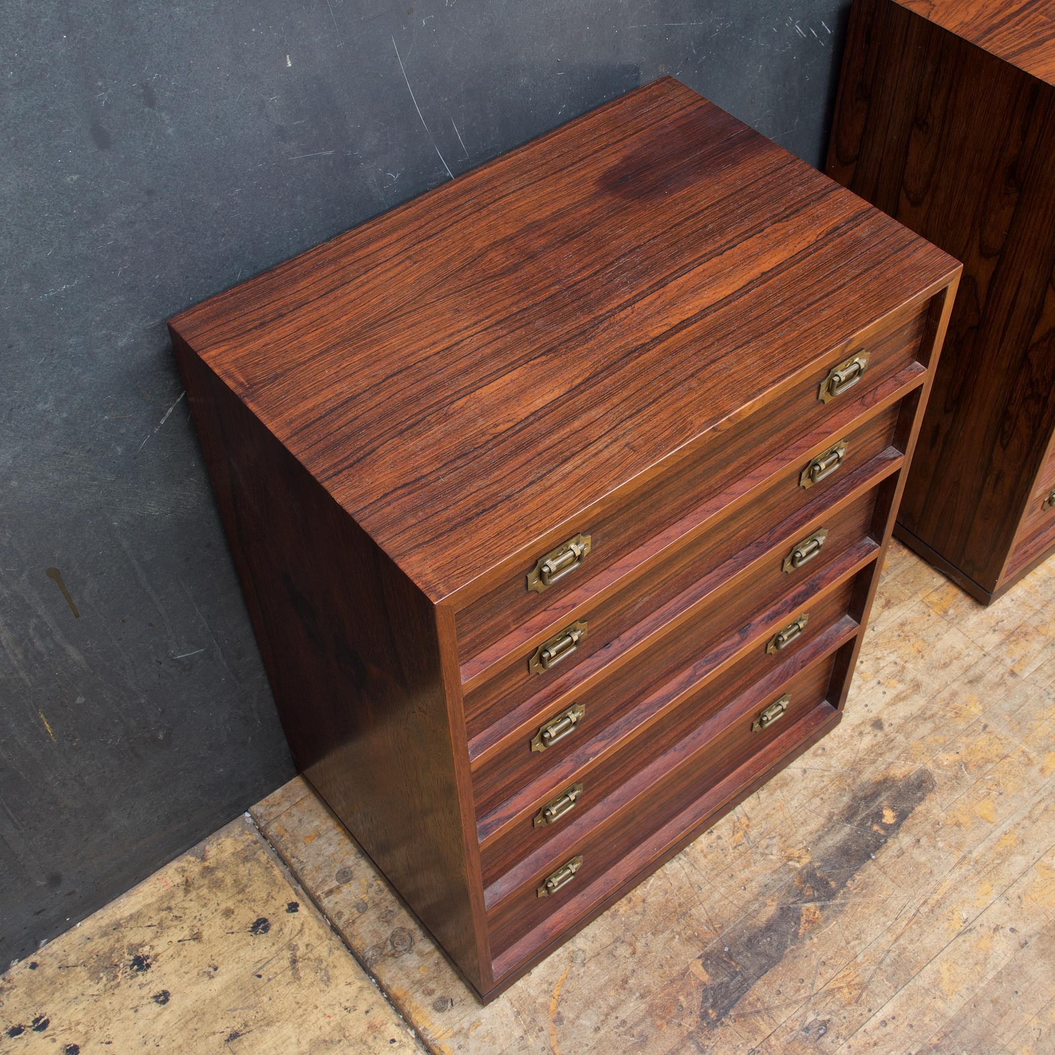 Danish Henning Korch Rosewood Campaign Jewelry Chest Drawers Lingerie Dresser Denmark For Sale