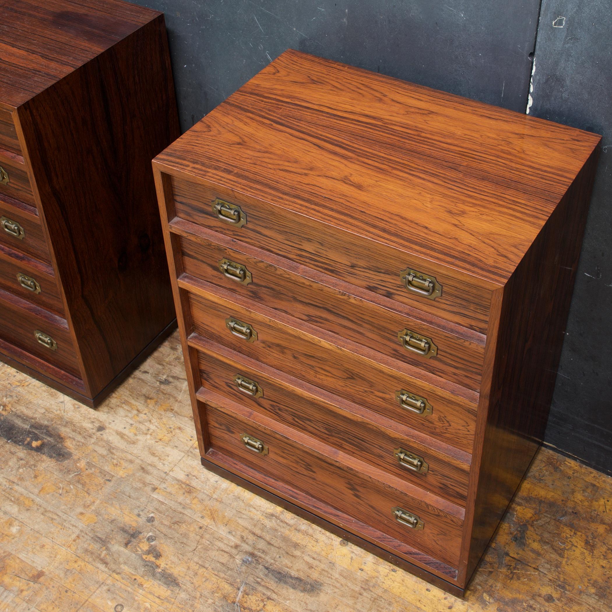 Veneer Henning Korch Rosewood Campaign Jewelry Chest Drawers Lingerie Dresser Denmark For Sale