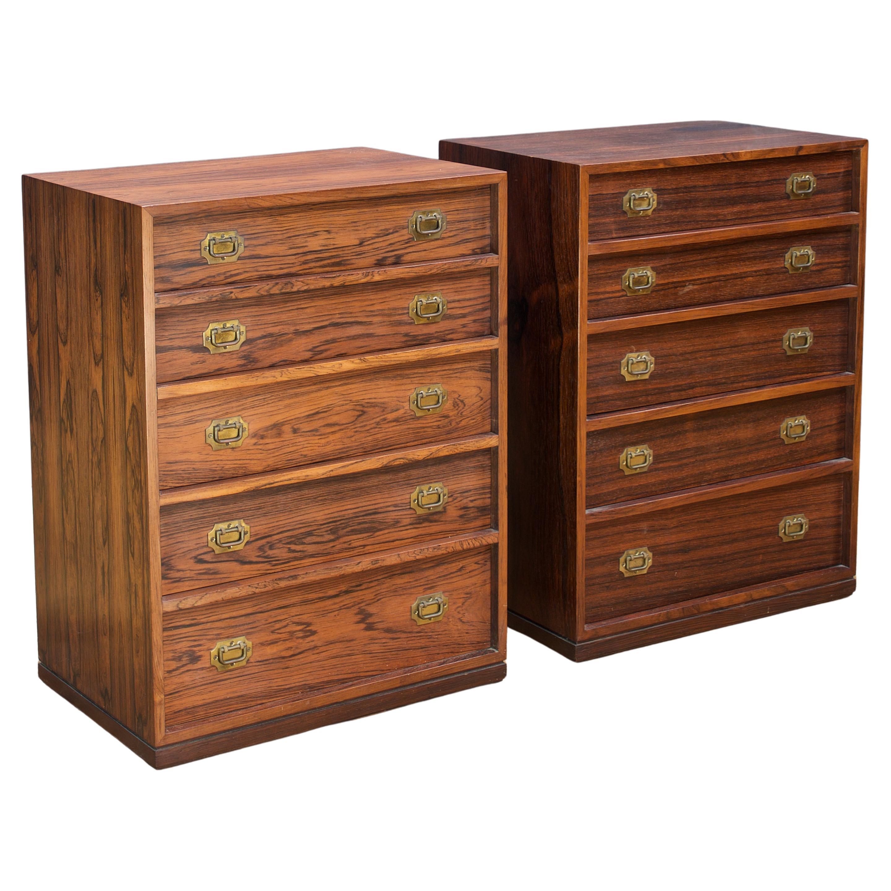 Henning Korch Rosewood Campaign Jewelry Chest Drawers Lingerie Dresser Denmark For Sale