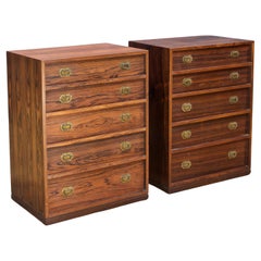 Henning Korch Rosewood Campaign Jewelry Chest Drawers Lingerie Dresser Denmark