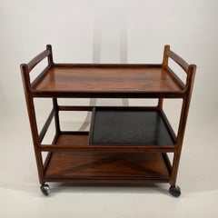 Henning Korch Wooden Serving Bar Cart for C.F. Christensen, Denmark, 1960s