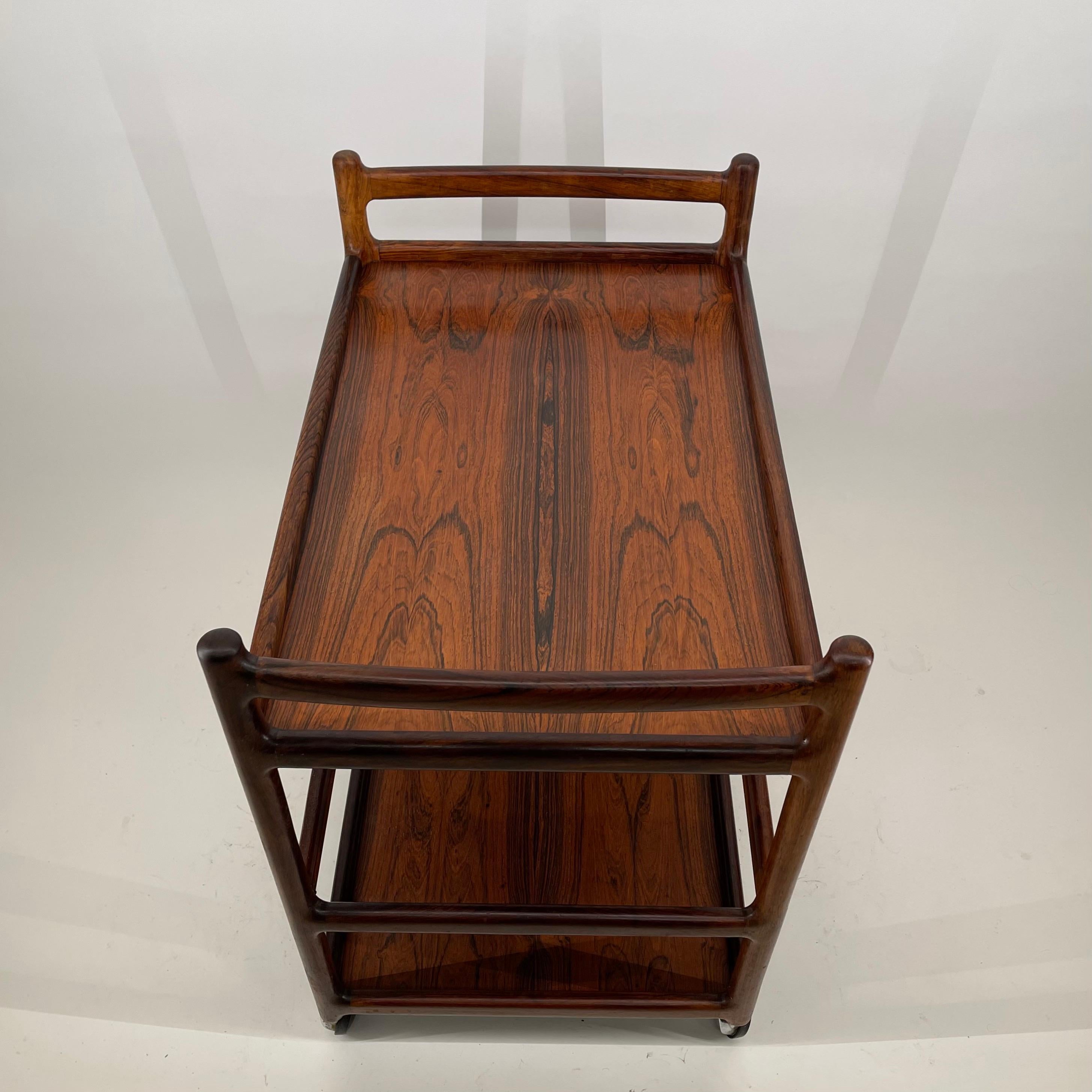 Henning Korch Wooden Serving Bar Cart for C.F. Christensen, Denmark, 1960s For Sale 1