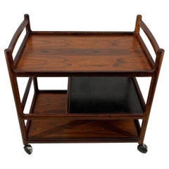 Henning Korch Wooden Serving Bar Cart for C.F. Christensen, Denmark, 1960s