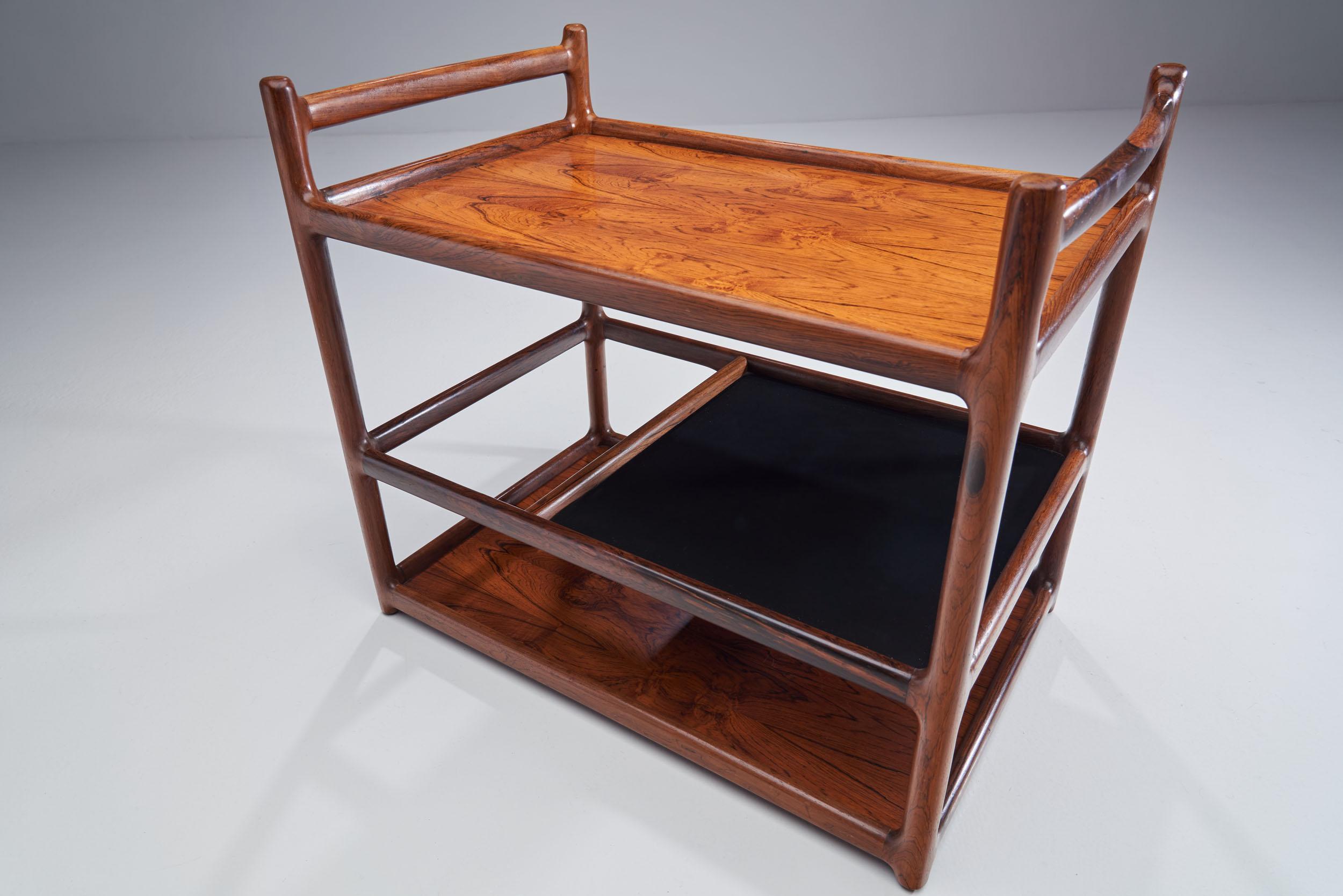 Henning Korch Wooden Serving Cart for C.F. Christensen, Denmark, 1960s 2