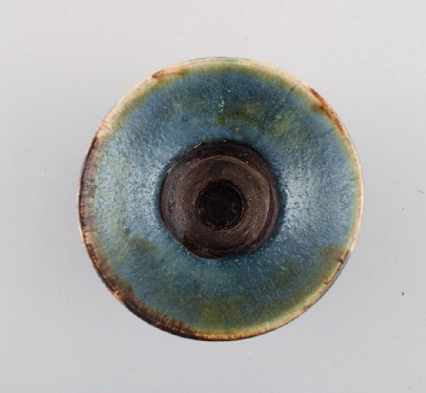 Suédois Henning Nilsson pour Höganäs, bougeoir et plat en céramique émaillée, années 1960/70 en vente