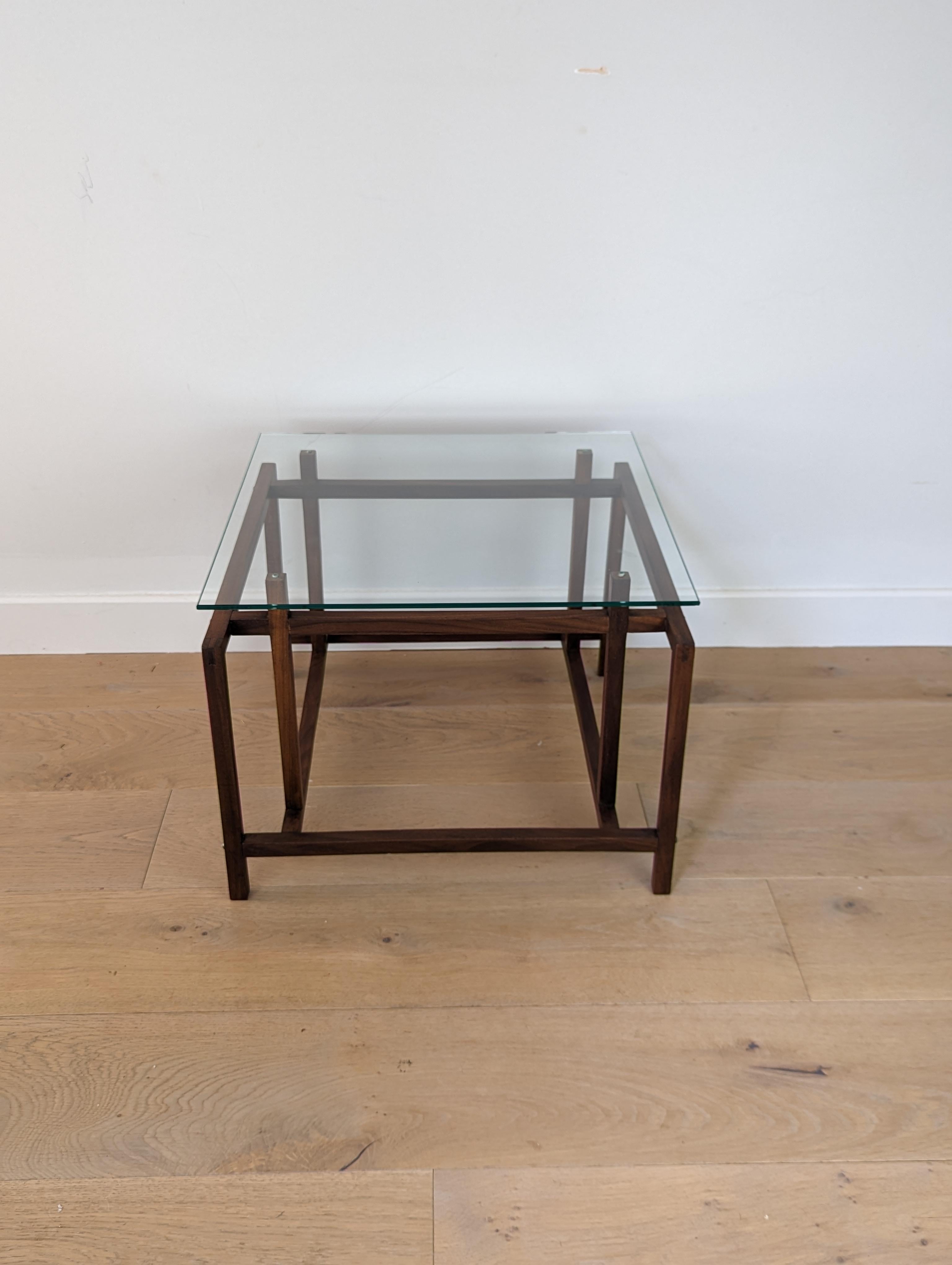 Henning for Comfort side table in teak with glass table top