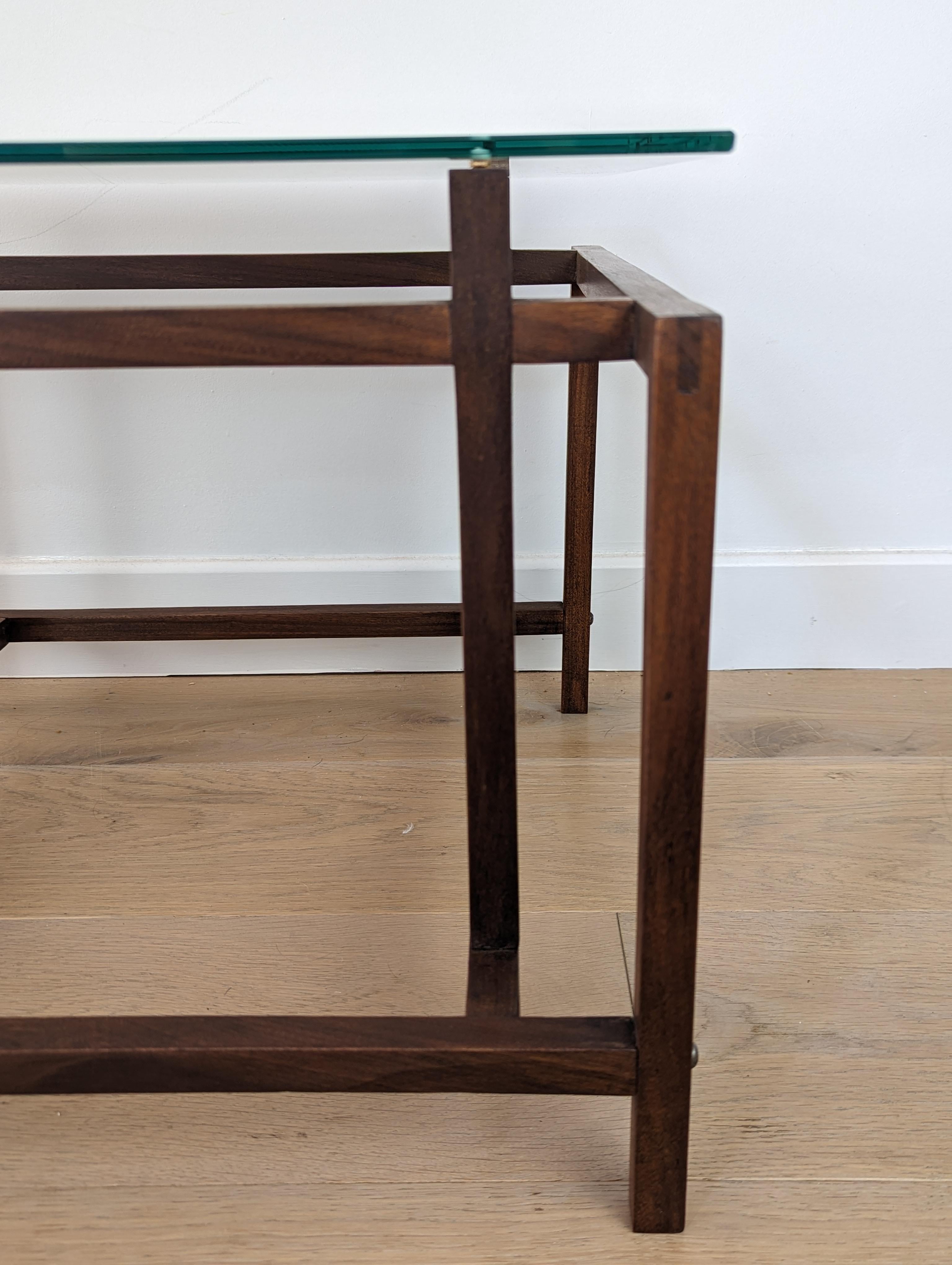 Joinery Henning Norgaard for Comfort side table in teak with glass table top For Sale
