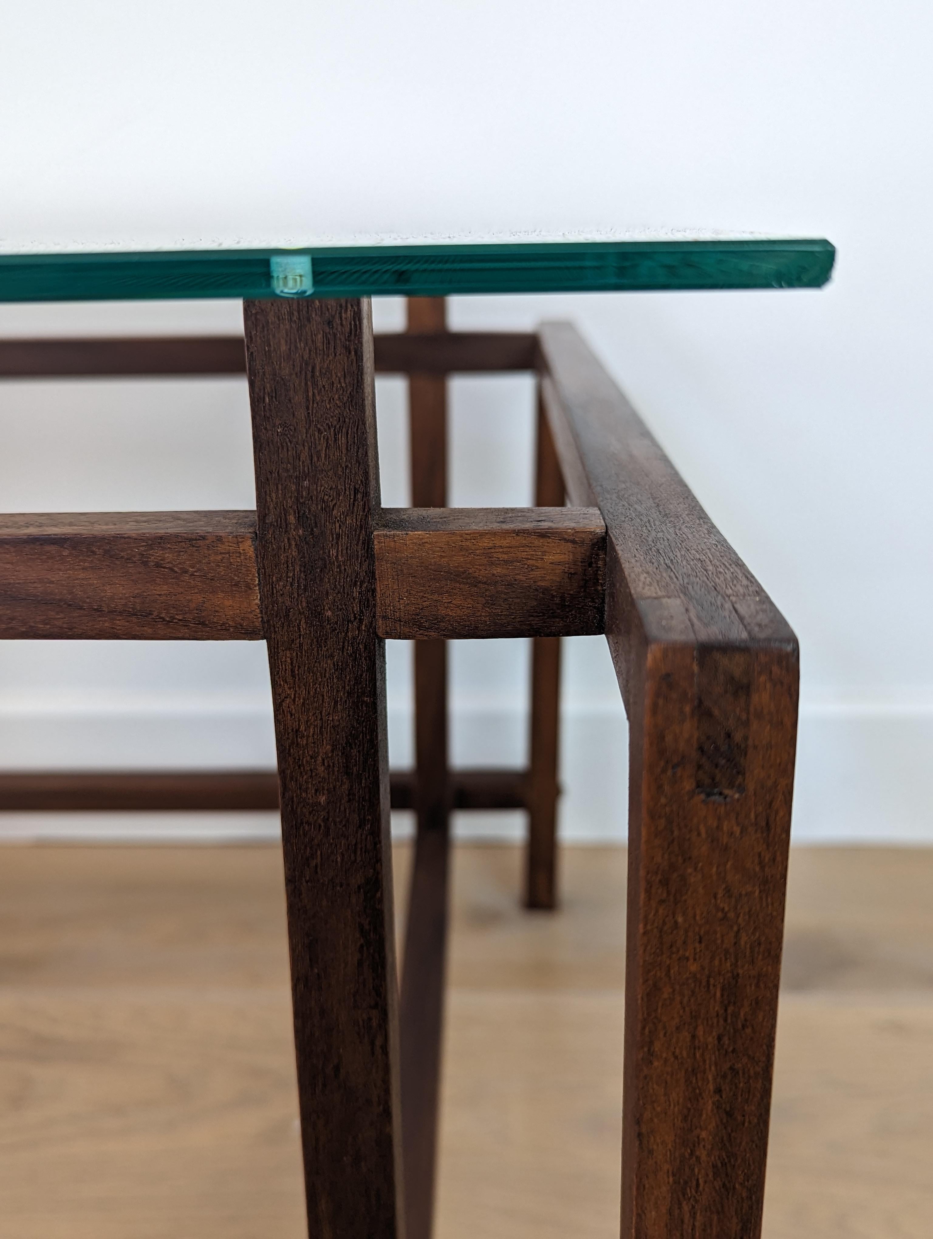 20th Century Henning Norgaard for Comfort side table in teak with glass table top For Sale