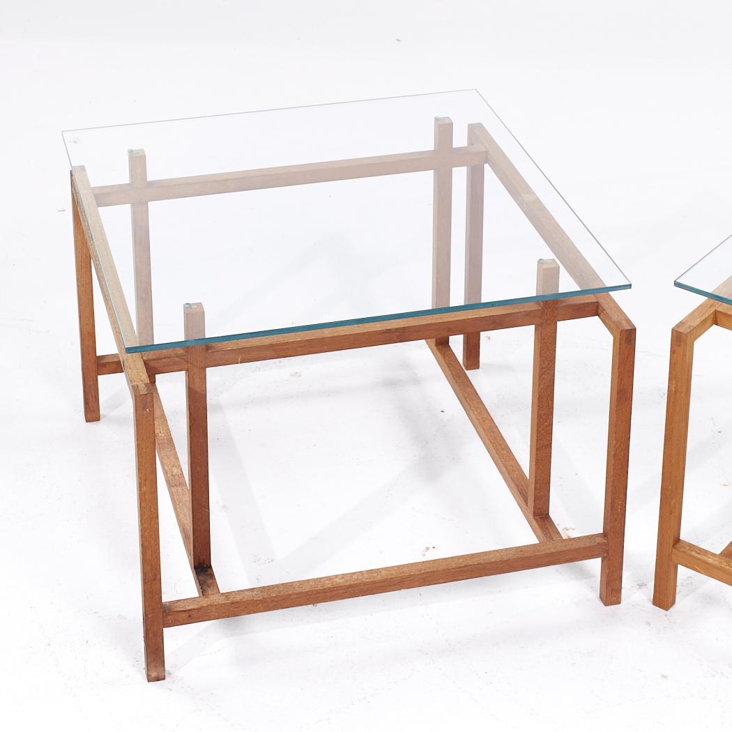 Henning Norgaard para Komfort Mobler MCM Mesas auxiliares de teca y cristal - Pareja en venta 3