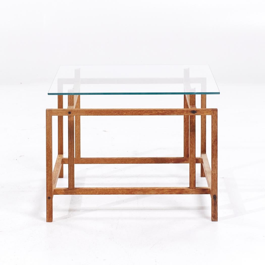 Henning Norgaard para Komfort Mobler MCM Mesas auxiliares de teca y cristal - Pareja Vidrio en venta