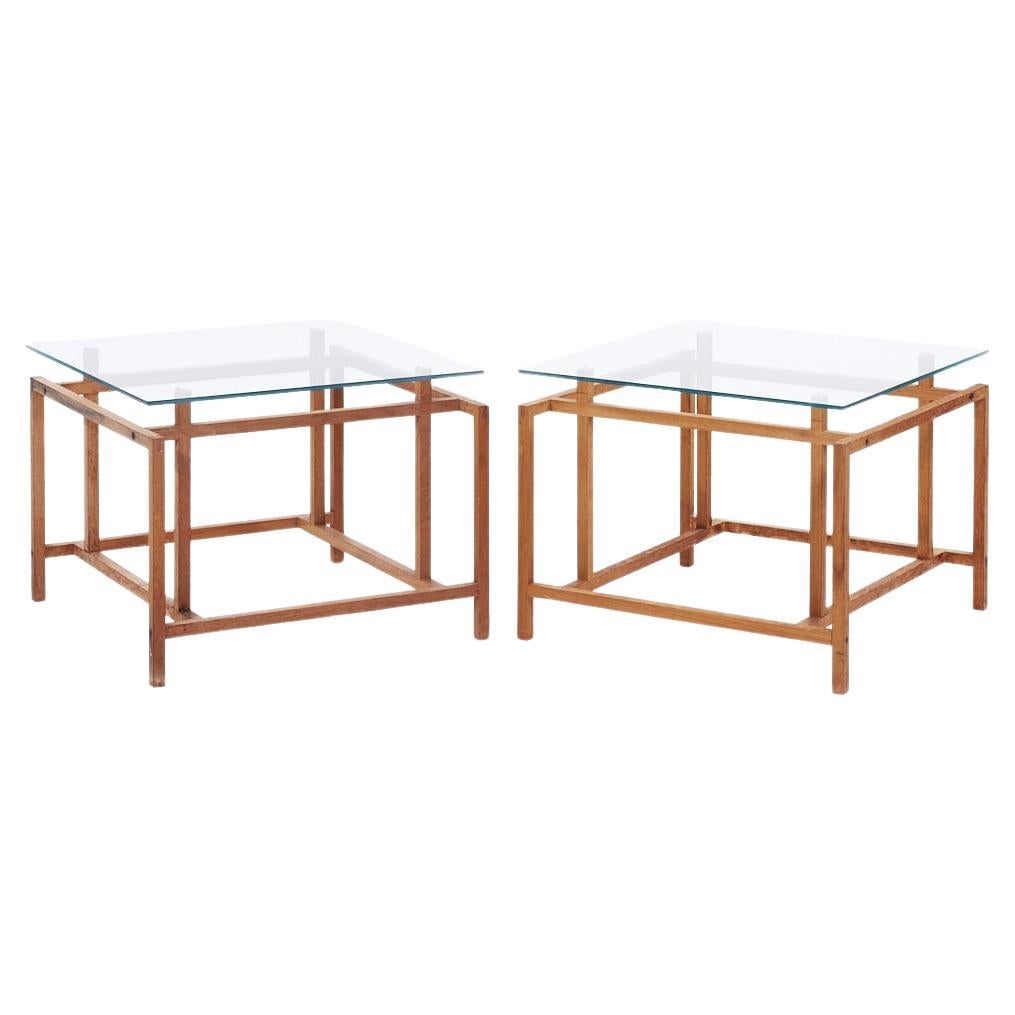 Henning Norgaard per Komfort Mobler Tavolini in Teak e Vetro - Coppia