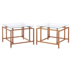 Henning Norgaard per Komfort Mobler Tavolini in Teak e Vetro - Coppia
