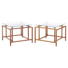 Henning Norgaard for Komfort Mobler MCM Teak and Glass Side Tables - Pair