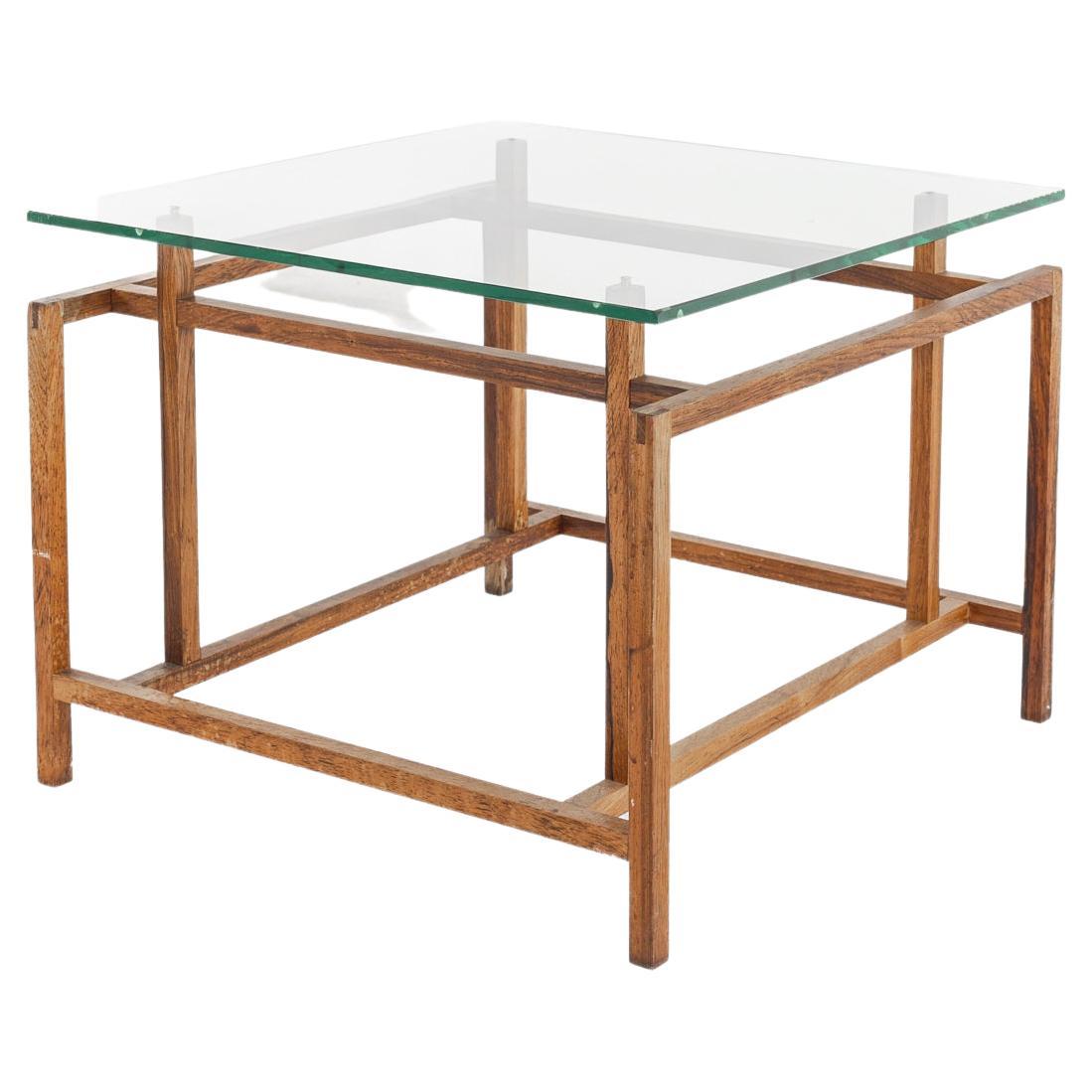 Henning Norgaard for Komfort Mobler Mid Century Rosewood and Glass Side Table