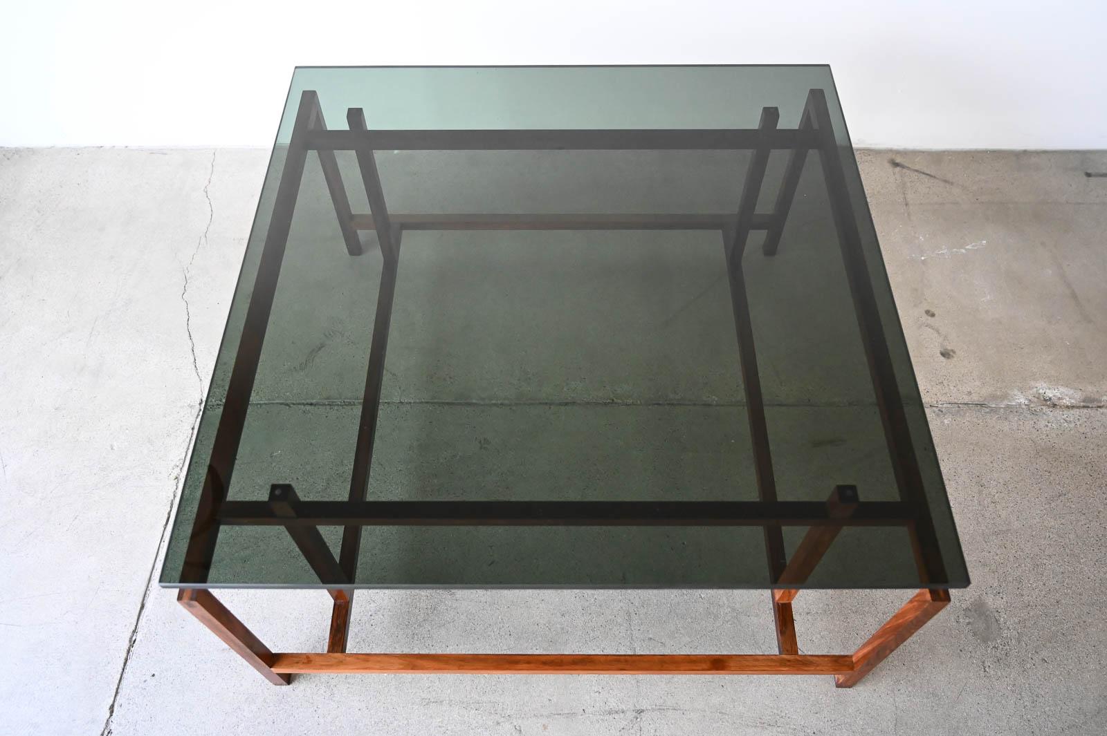 Henning Norgaard for Komfort Rosewood and Smoked Glass Coffee Table, ca. 1960 5