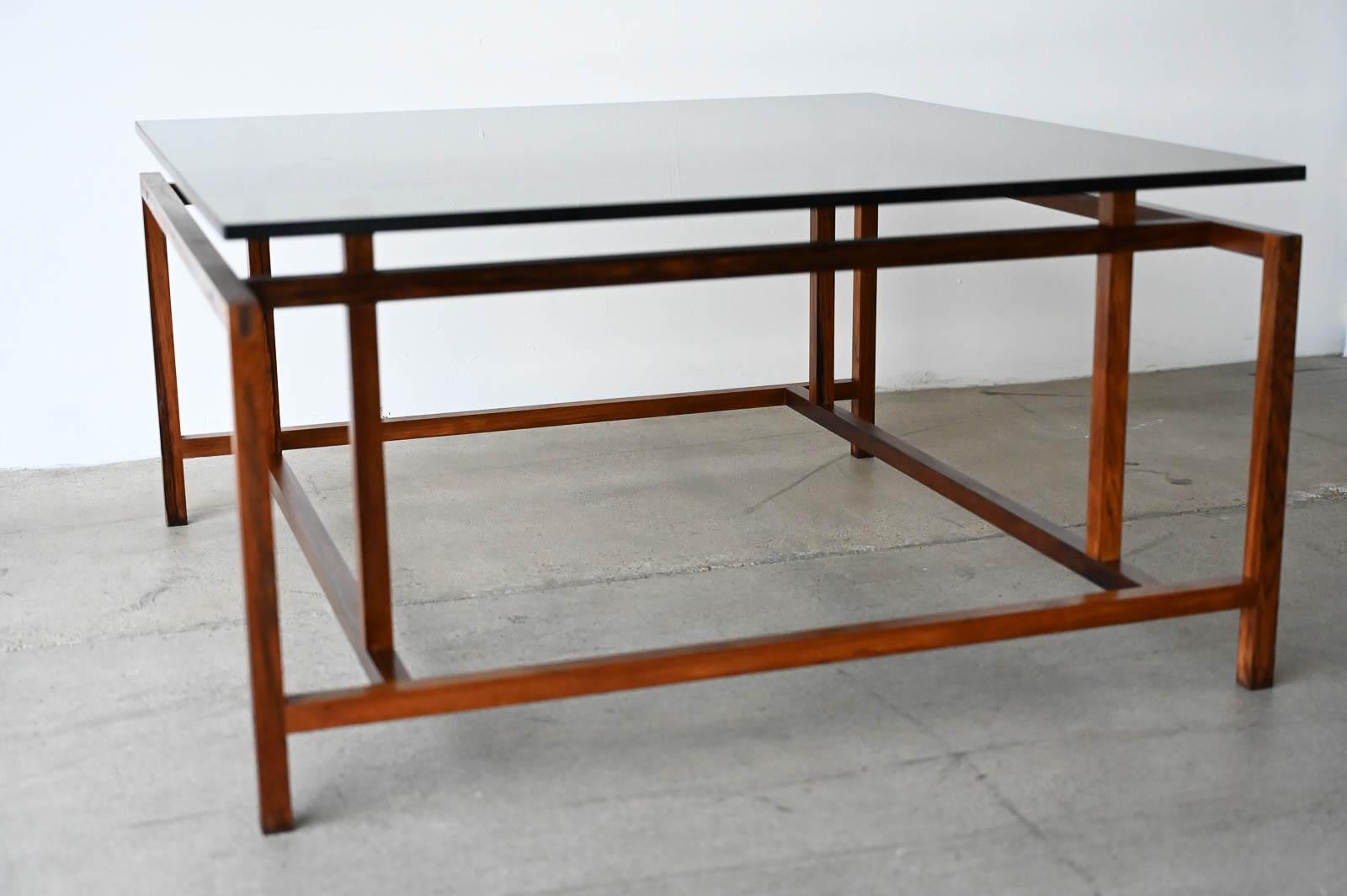 Henning Norgaard for Komfort Rosewood and Smoked Glass Coffee Table, ca. 1960 6