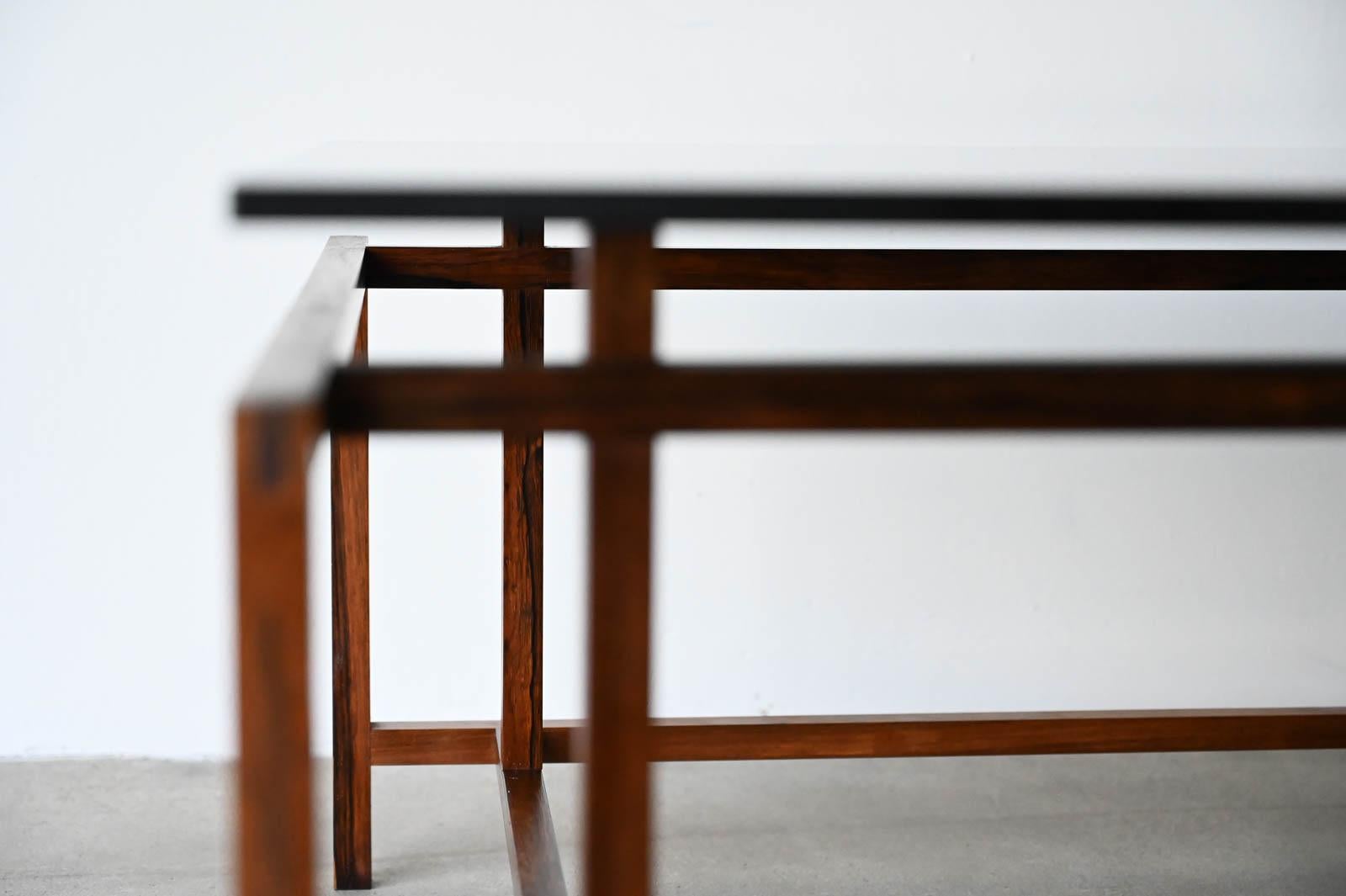 Henning Norgaard for Komfort Rosewood and Smoked Glass Coffee Table, ca. 1960 1