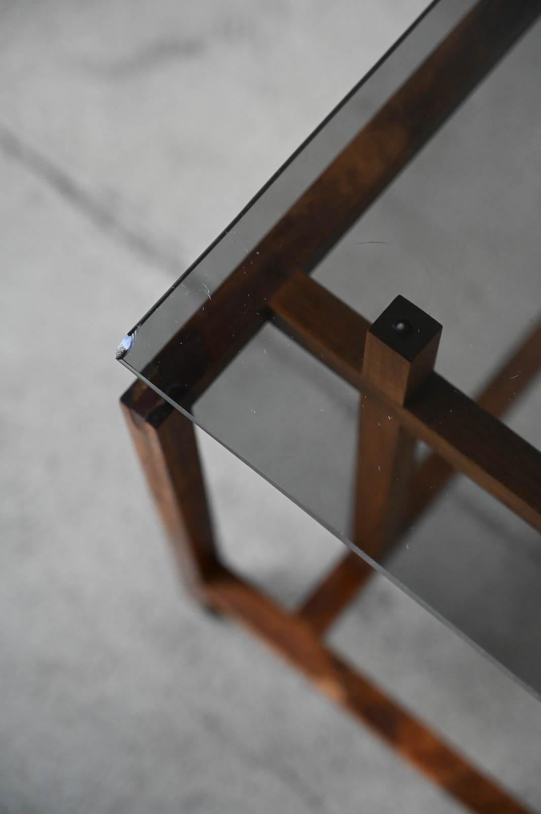 Henning Norgaard for Komfort Rosewood and Smoked Glass Side Table, ca. 1960 5