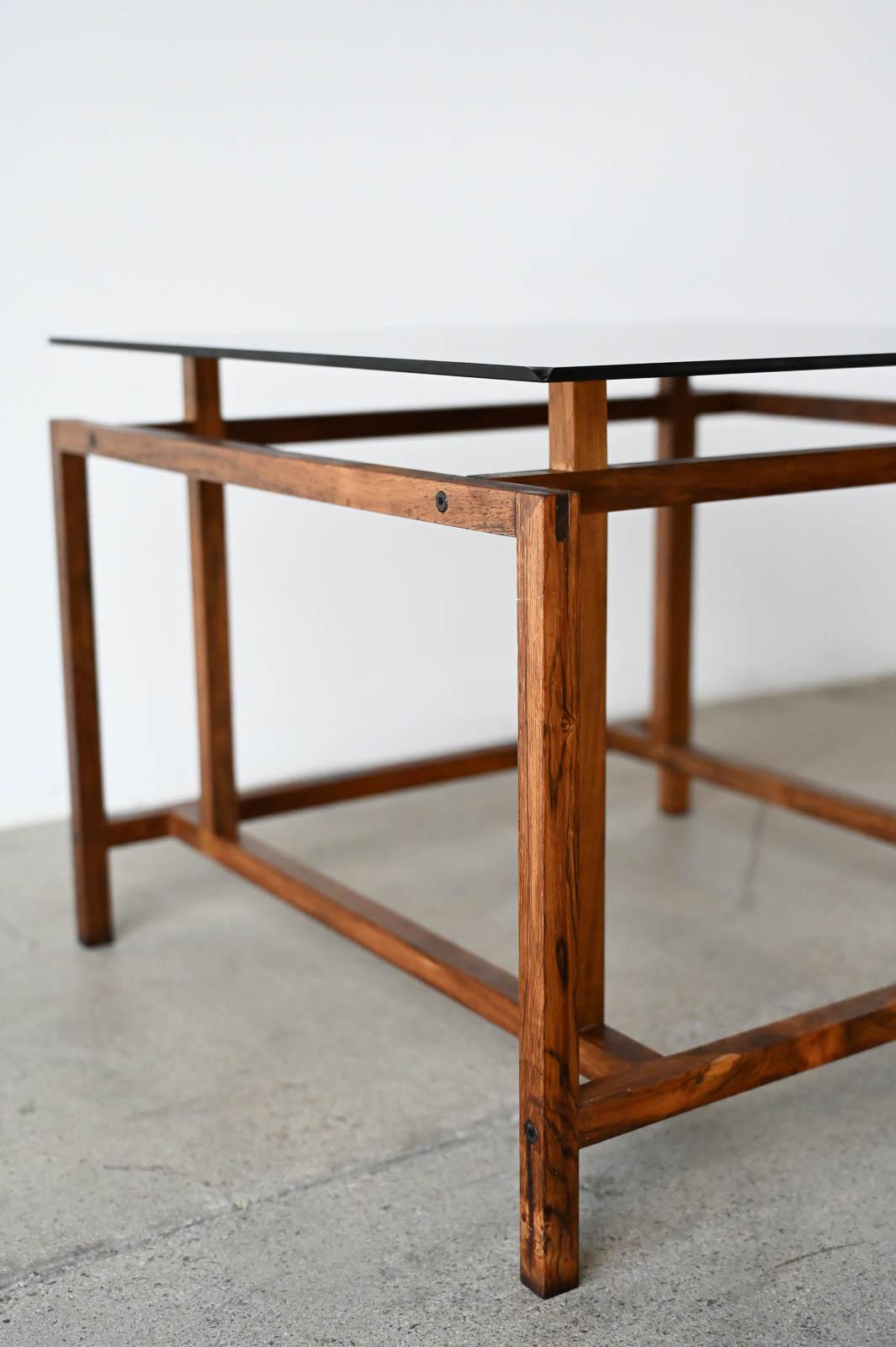 Henning Norgaard for Komfort Rosewood and Smoked Glass Side Table, ca. 1960 2
