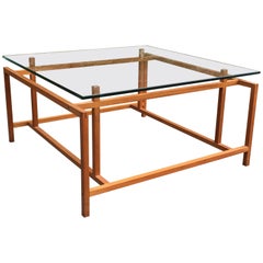 Table basse moderne danoise en teck et verre Henning Norgaard pour le confort