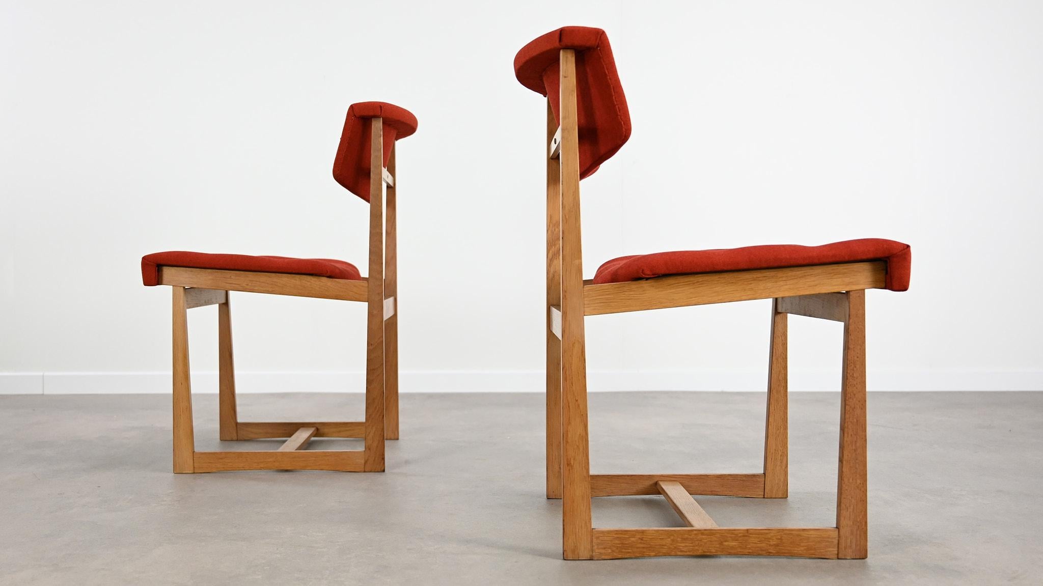 Henning Sørensen Set of 6 Chairs Hos Dan-Ex Solid Oak Denmark Mid Century Modern For Sale 10