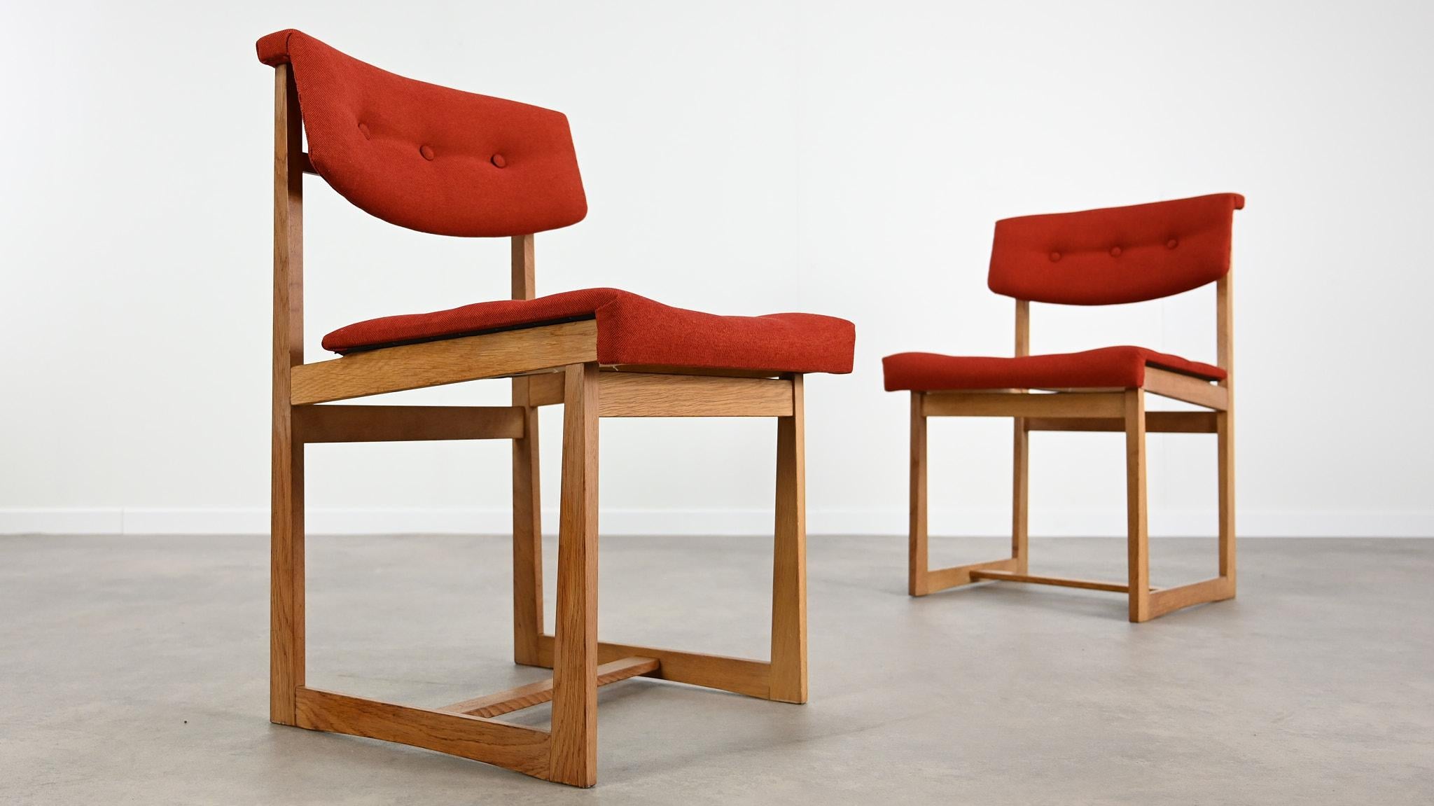 Mid-20th Century Henning Sørensen Set of 6 Chairs Hos Dan-Ex Solid Oak Denmark Mid Century Modern For Sale