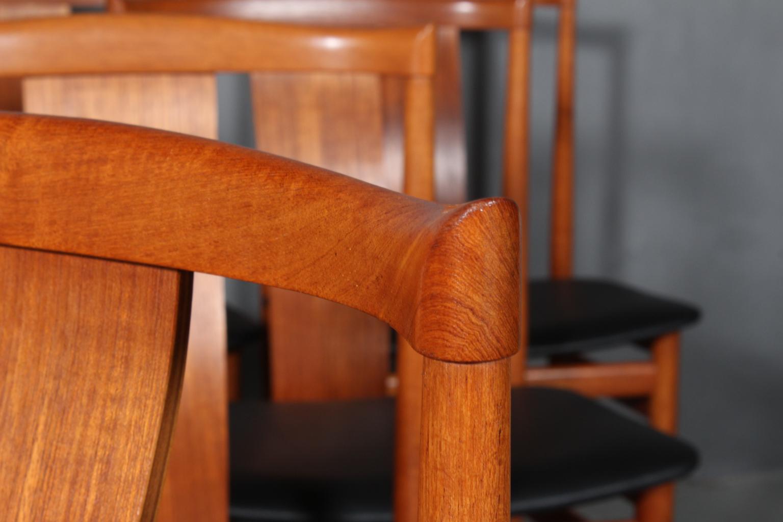 Danish Henning Sørensen, Set of Four Teak Chairs