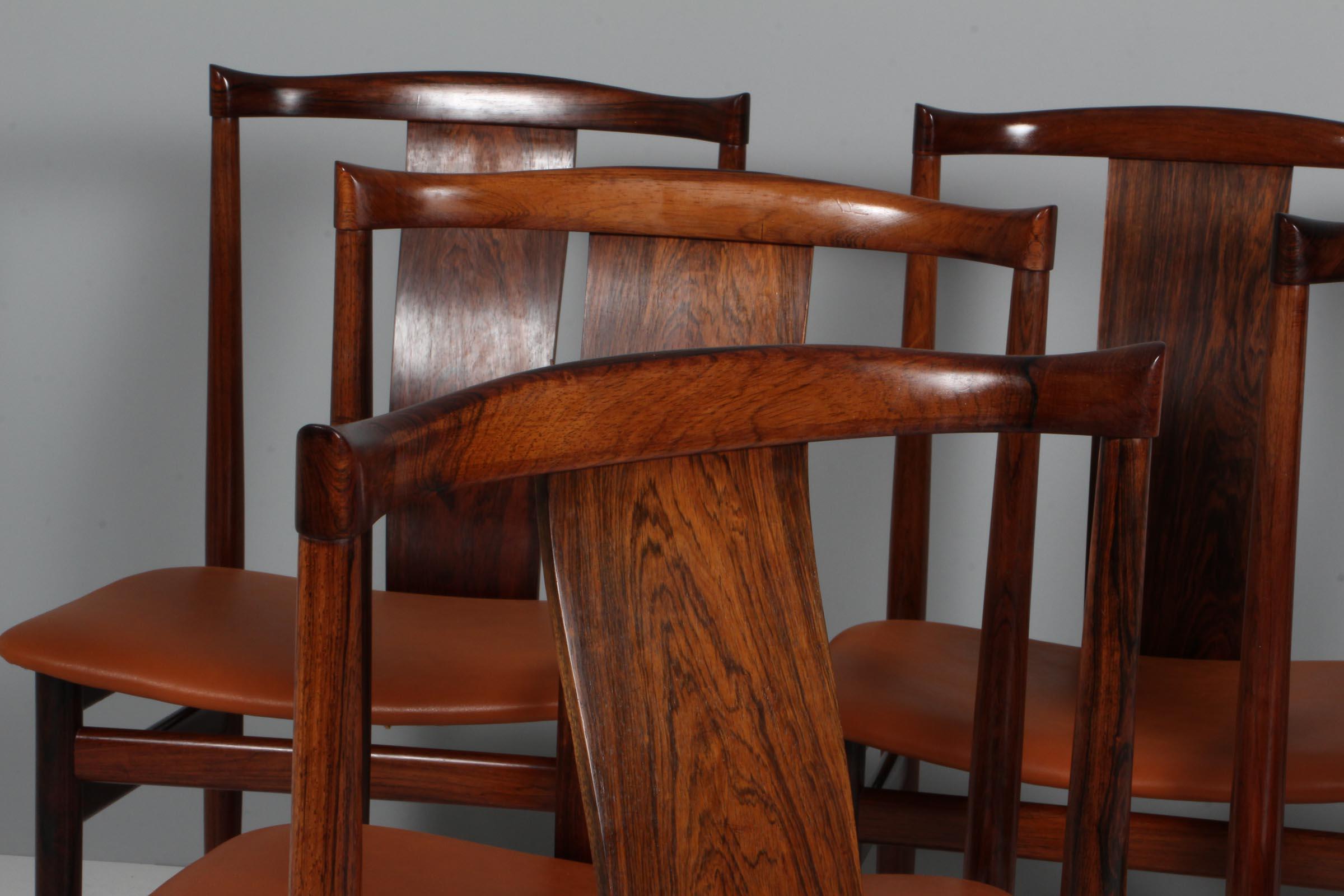 Scandinavian Modern Henning Sørensen, Set of six rosewood Chairs For Sale
