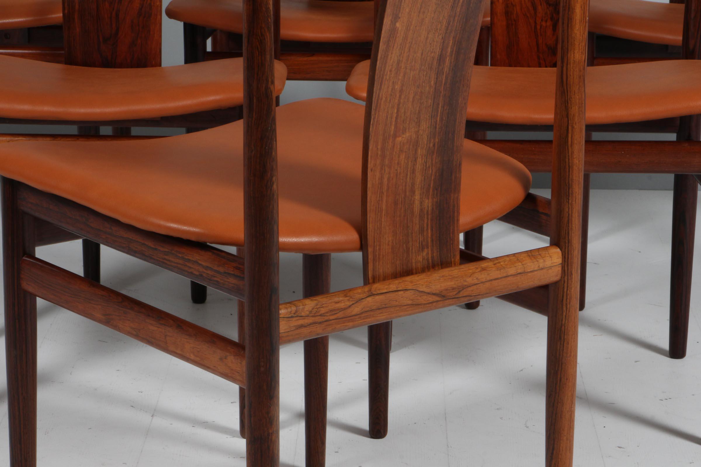 Henning Sørensen, Set of six rosewood Chairs For Sale 1