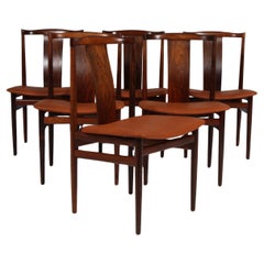 Henning Sørensen, Ensemble de six chaises en bois de rose
