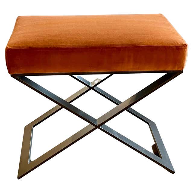 Pi Stools Contemporary pi Stool Fumed Oak Frame, Oil Finished, Split Willow Skein ...