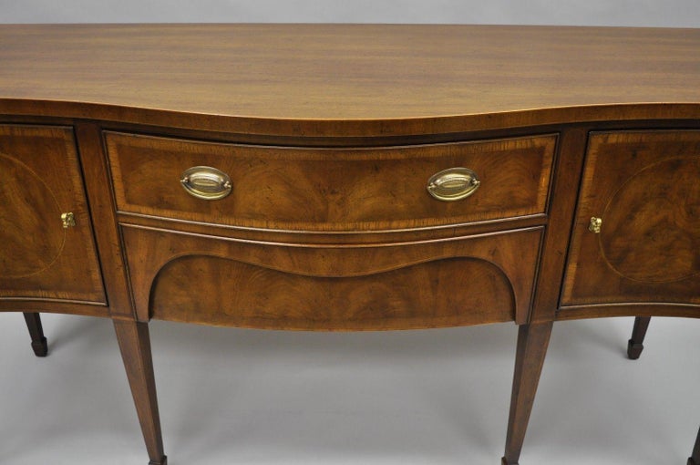 Henredon 18th Century Portfolio Banded Mahogany Bowfront Sideboard