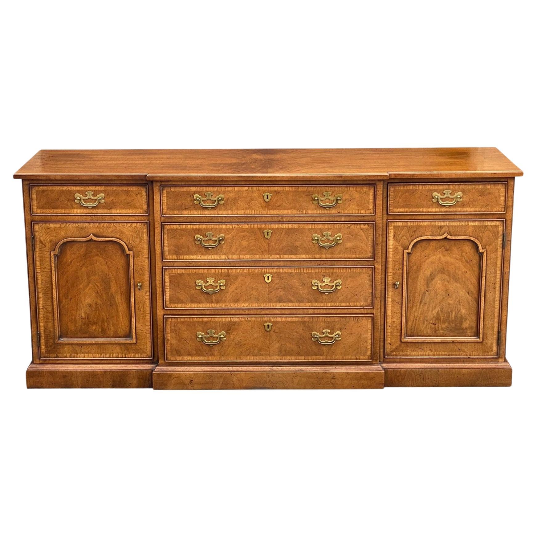 Henredon 18th Century Portfolio Walnut Credenza For Sale