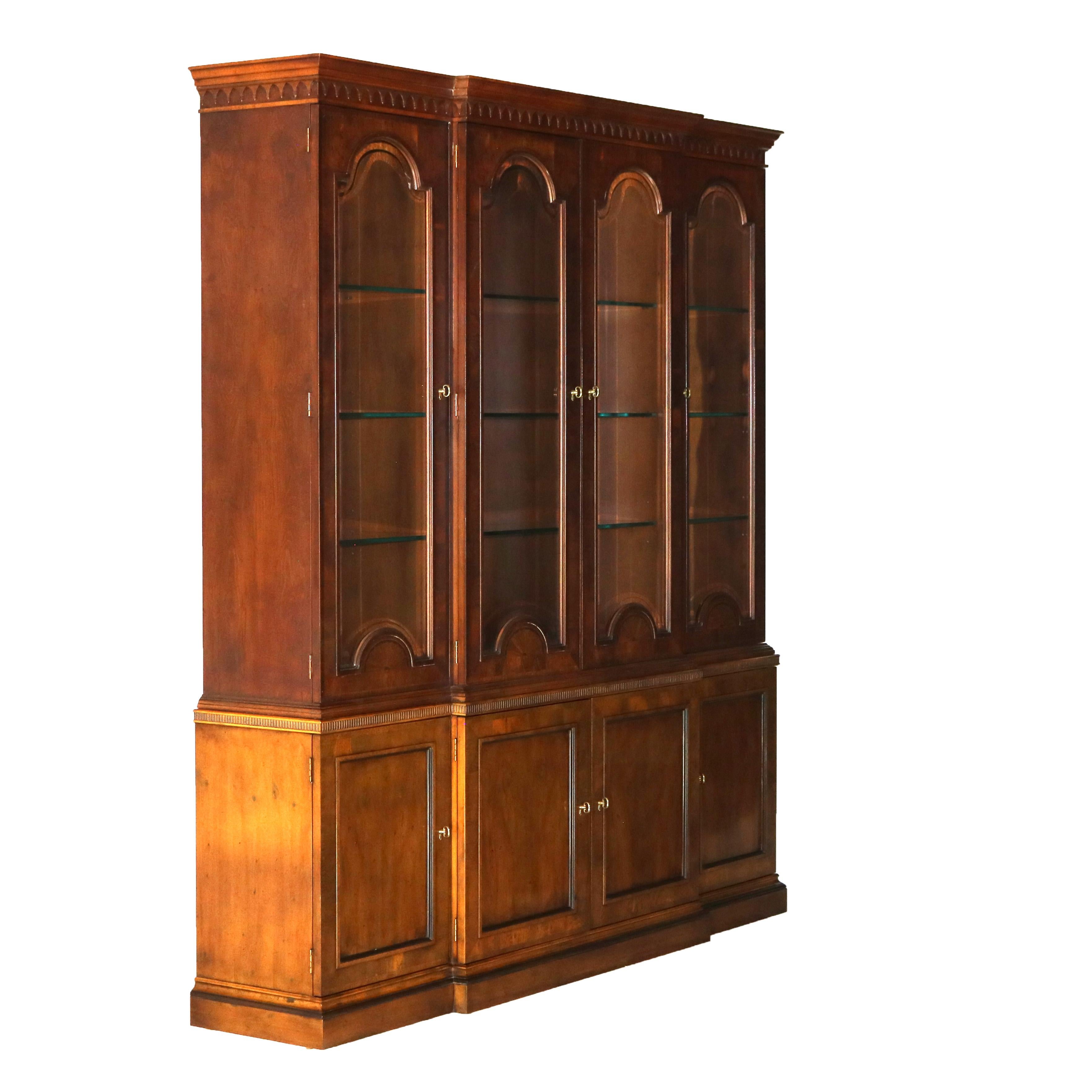 Henredon 48th Century Portfolio Banded, Inlaid & Ebonized Mahogany Breakfront 10