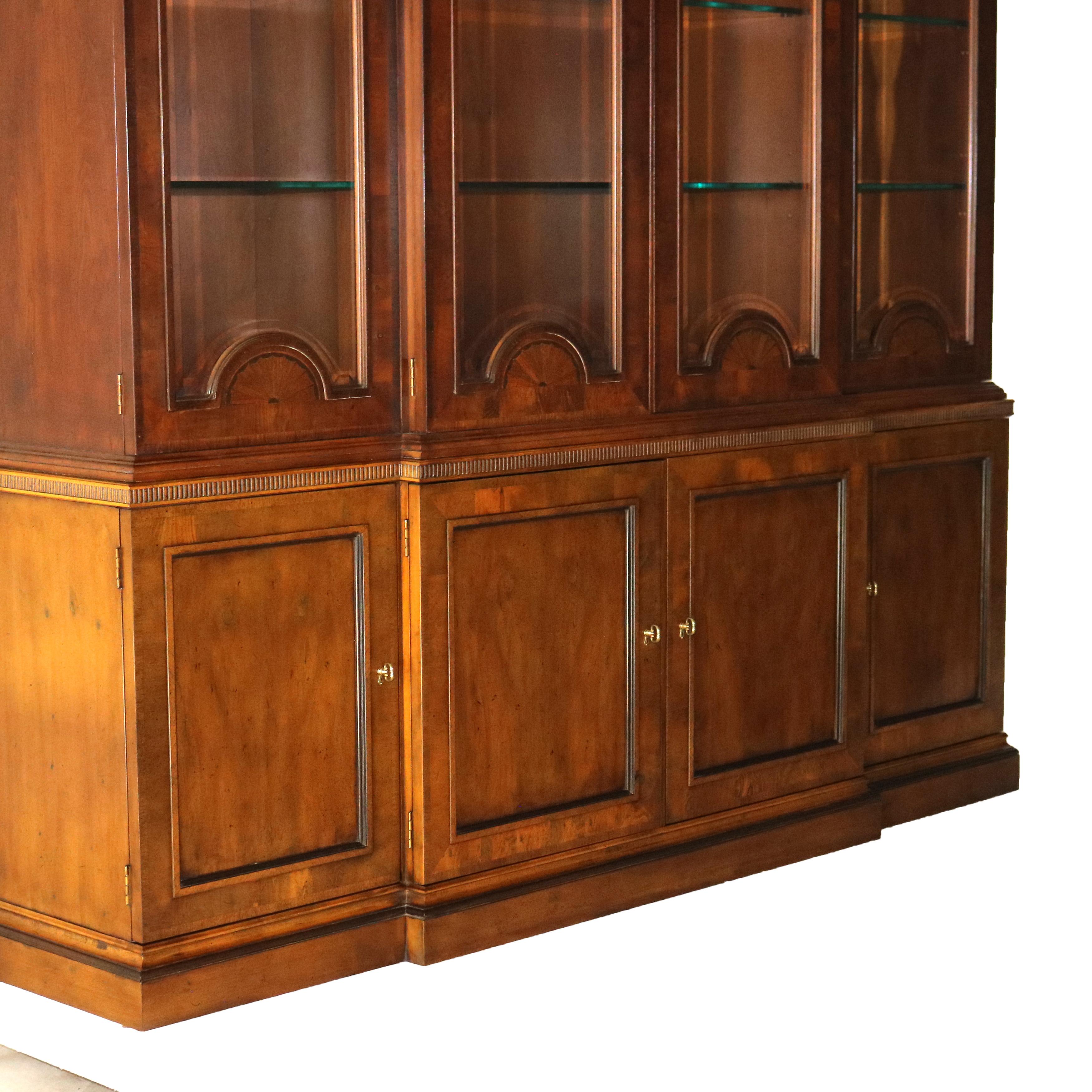 Henredon 48th Century Portfolio Banded, Inlaid & Ebonized Mahogany Breakfront 11