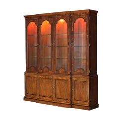 Henredon 48th Century Portfolio Banded, Inlaid & Ebonized Mahogany Breakfront